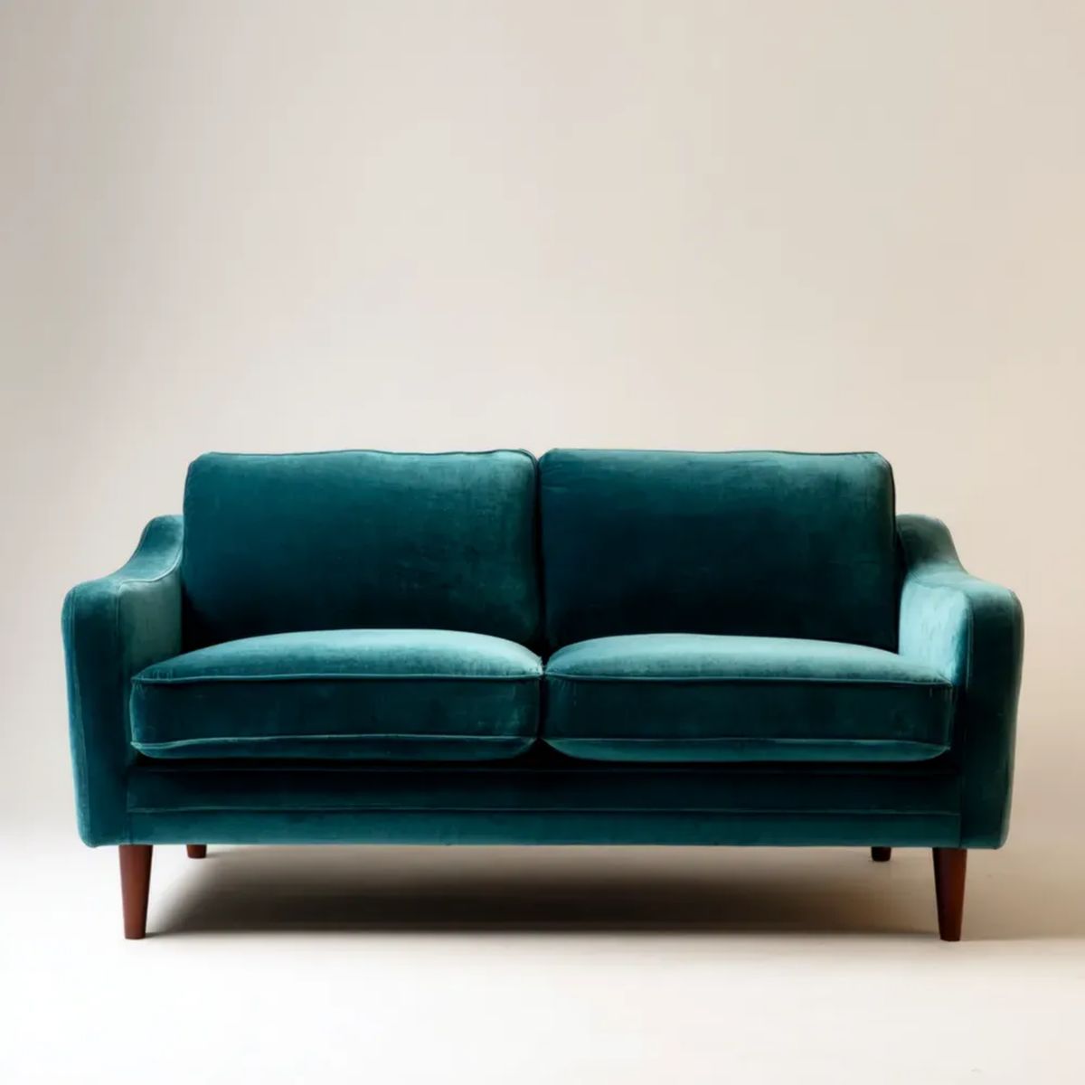 Sofa dwuosobowa turkusowa z aksamitu poliestrowego 160 x 85 x 88 cm