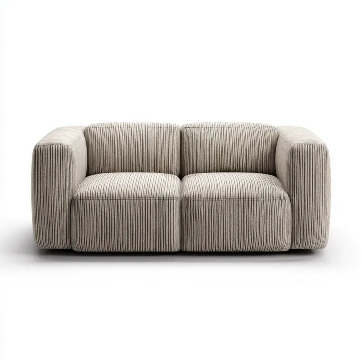 Beżowa sofa dwuosobowa ze sztruksu poliestrowego 180 × 95 × 75 cm