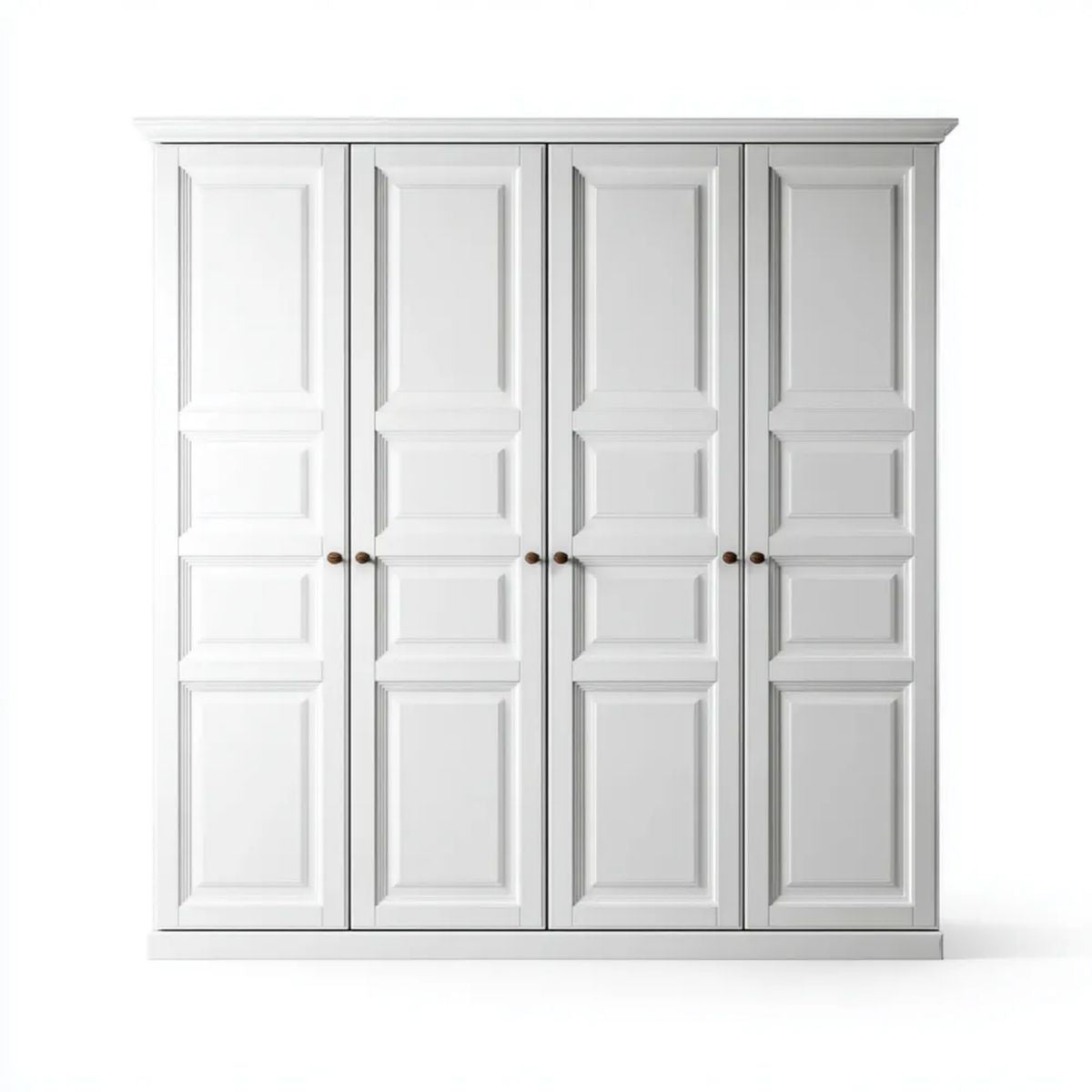 Szafa ubraniowa 4-drzwiowa biała z płyty MDF 200 x 60 x 220 cm