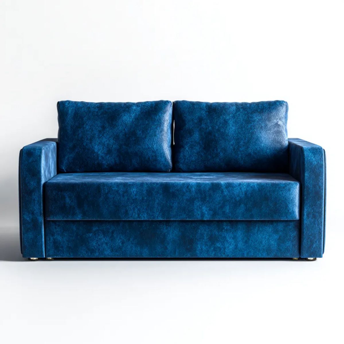 Granatowa sofa dwuosobowa z aksamitu 160 x 90 x 85 cm