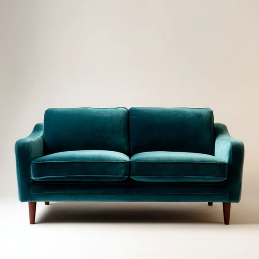 Sofa dwuosobowa turkusowa z aksamitu poliestrowego 160 x 85 x 88 cm
