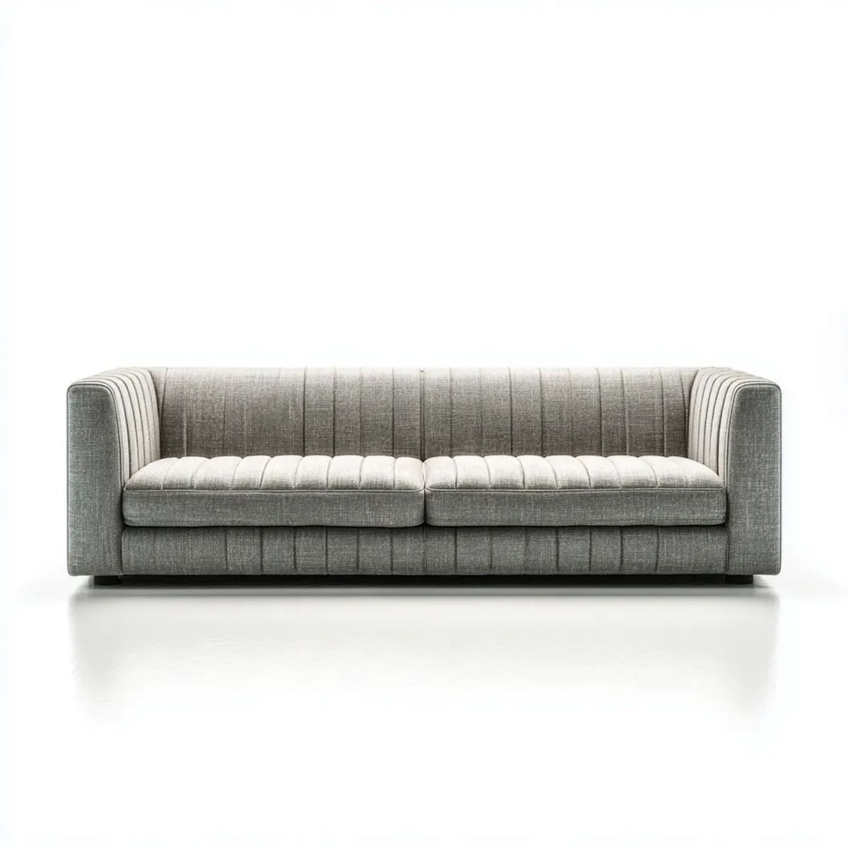 Trzyosobowa sofa szara z tapicerką poliestrową, 220 × 92 × 78 cm