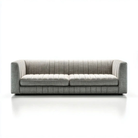 Trzyosobowa sofa szara z tapicerką poliestrową, 220 × 92 × 78 cm