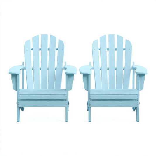 Zestaw 2 ogrodowych krzeseł Adirondack z HDPE, jasnoniebieskie, 83 x 79 x 92 cm