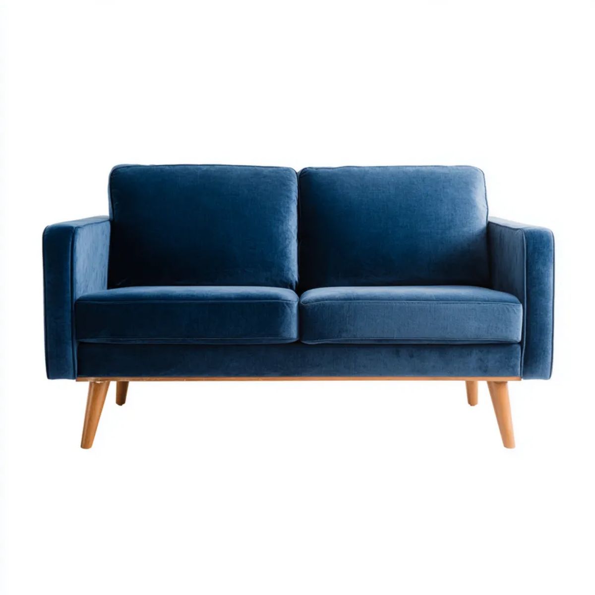 Sofa 2-osobowa granatowa z weluru poliestrowego 140 x 80 x 84 cm